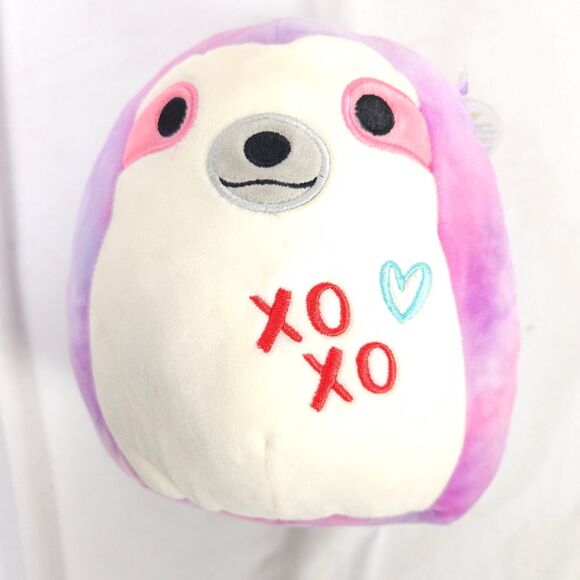 NWT Squishmallow 8" Shari The Tie Dye Sloth Valentines XOXO 2020 - Picture 1 of 8
